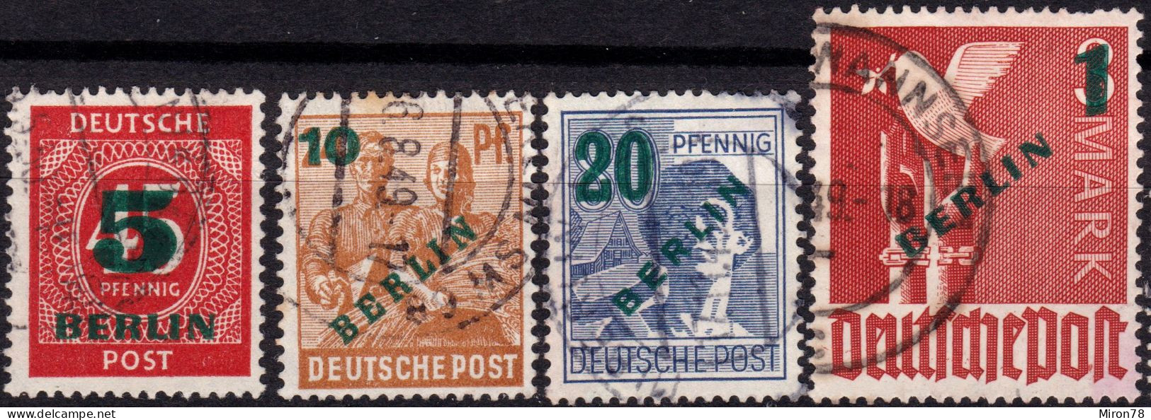 Berlin 1949, Allied Occupation, Community Editions, Mi 64 - 67 Used Lot7 - Gebraucht