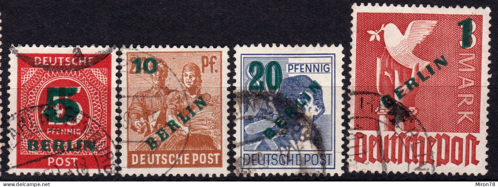 Berlin 1949, Allied Occupation, Community Editions, Mi 64 - 67 Used Lot12 - Gebraucht