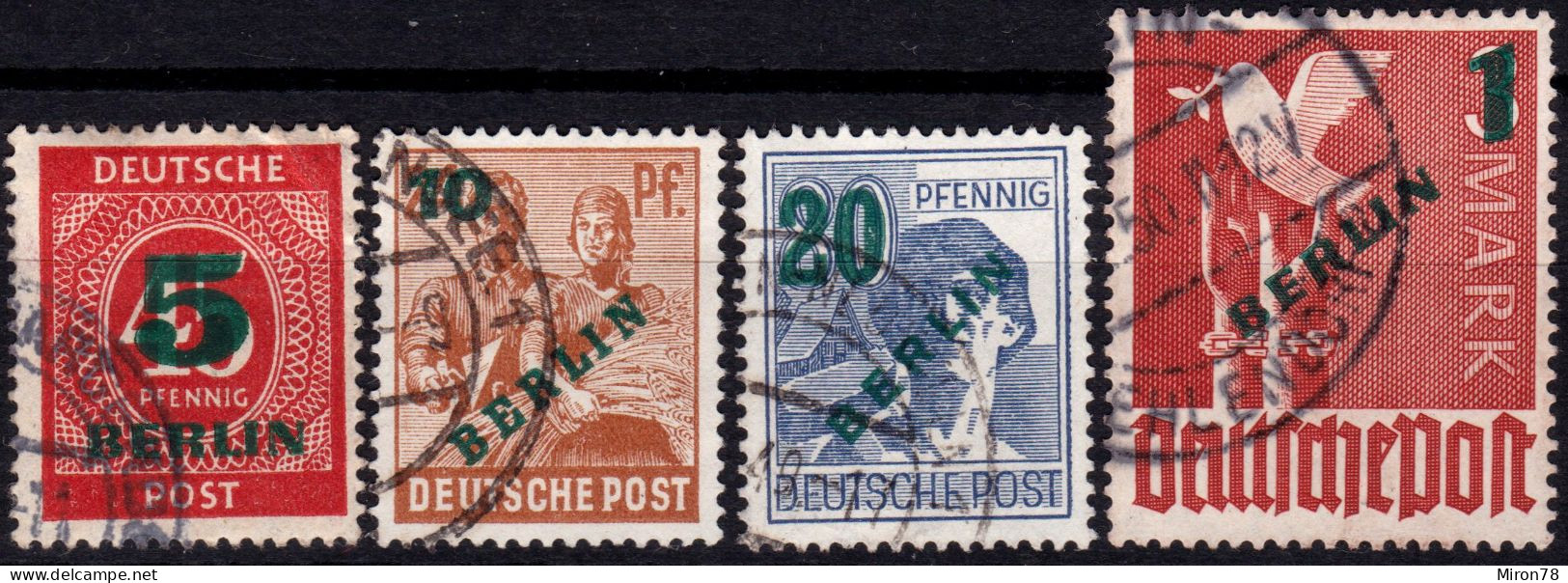 Berlin 1949, Allied Occupation, Community Editions, Mi 64 - 67 Used Lot14 - Gebraucht