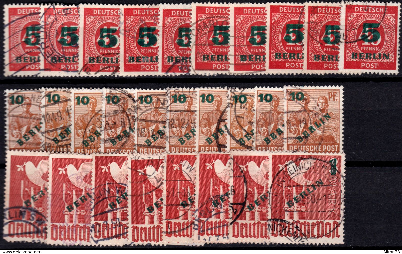 Berlin 1949, Allied Occupation, Community Editions, Mi 64 - 67 Used Lot15 - Gebraucht