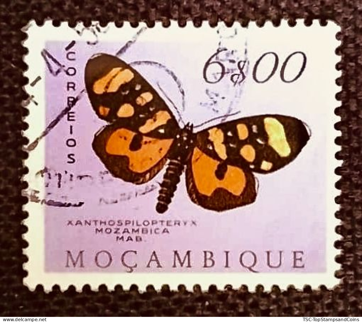 MOZPO0404U5 - Mozambique Butterflies - 6$00 Used Stamp - Mozambique - 1953 - Mosambik