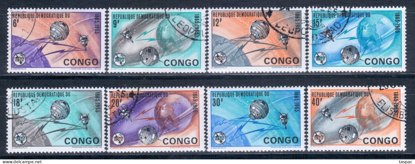 Congo - Kinshasa 1965 Mi# 227-234 Used - Cent. Of The ITU / Space - Oblitérés