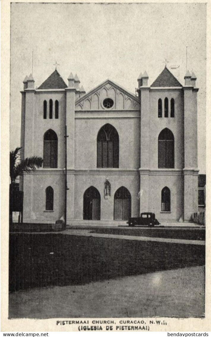 Curacao, N.W.I., WILLEMSTAD, Pietermaai Church (1940s) Kropp 14244N Postcard - Curaçao