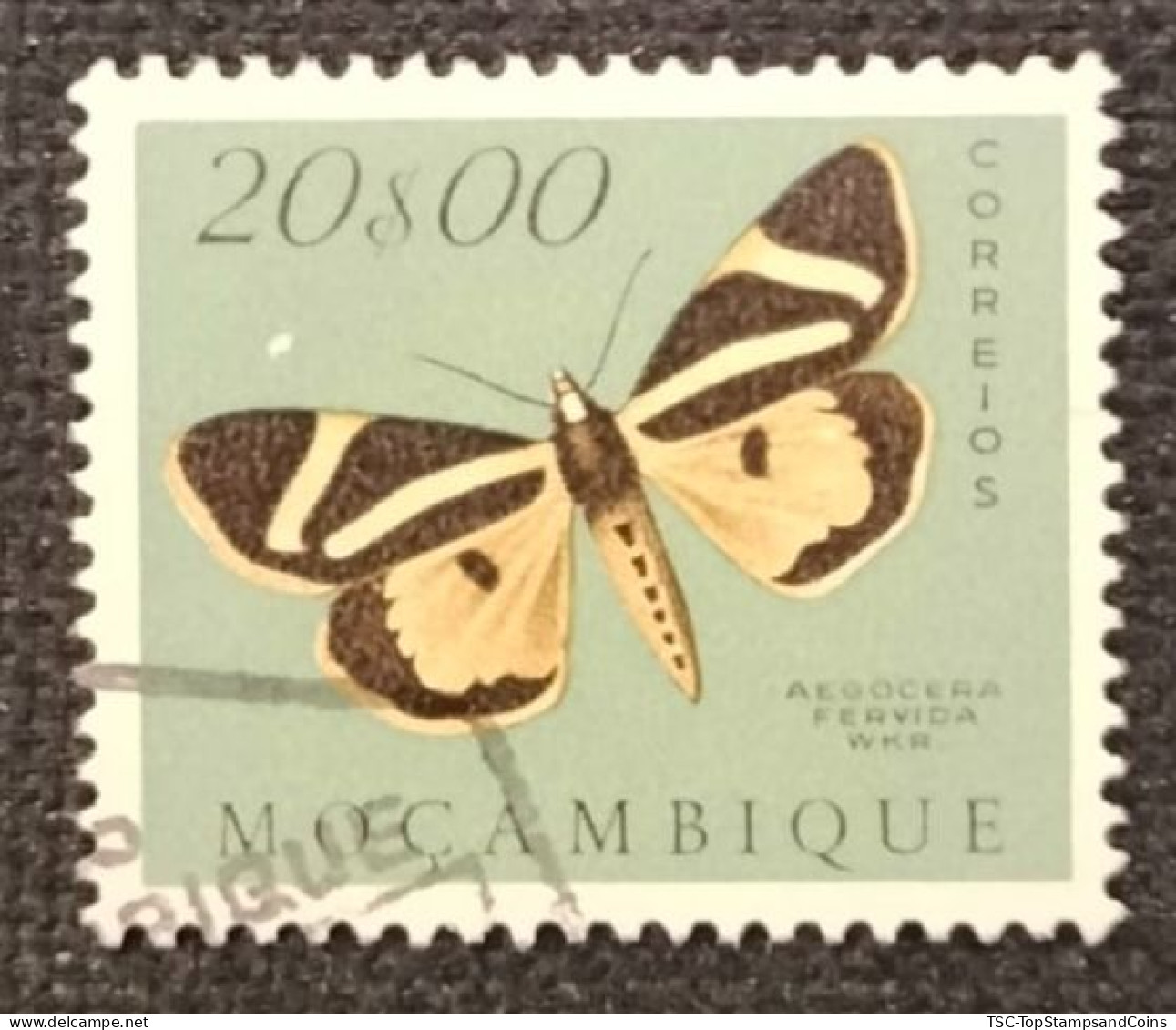 MOZPO0407UF - Mozambique Butterflies - 20$00 Used Stamp - Mozambique - 1953 - Mosambik