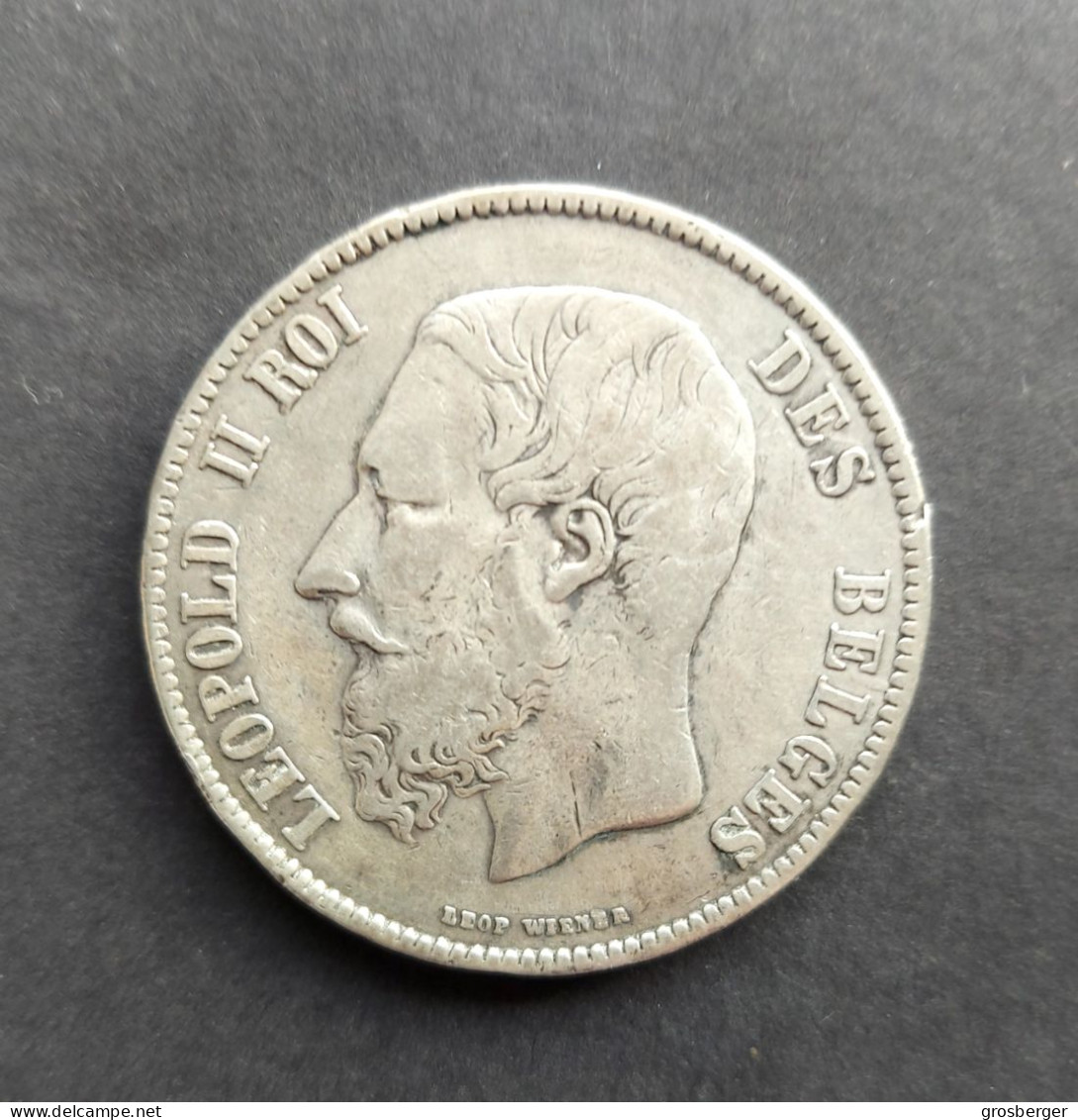 Belgium 5 Francs 1870  - Silver BELGIQUE 5 Francs Rare - 5 Frank