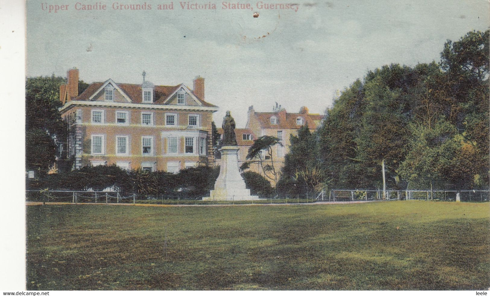 CQ01. Vintage Postcard. Upper Candie Grounds And Victoria Statue. Guernsey. - Guernsey
