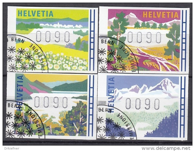 SCHWEIZ ATM 7-10, Gestempelt (0090), Jahreszeiten 1996 - Timbres D'automates