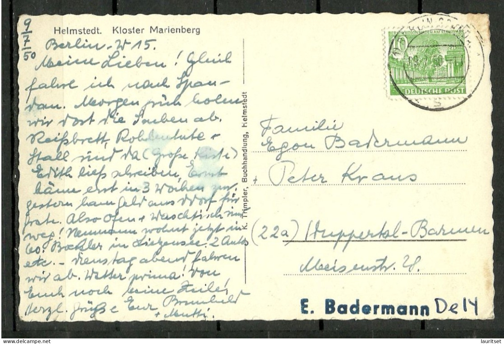 Deutschland Germany Helmstedt Kloster Marienberg, Gesendet, O 1950 - Helmstedt