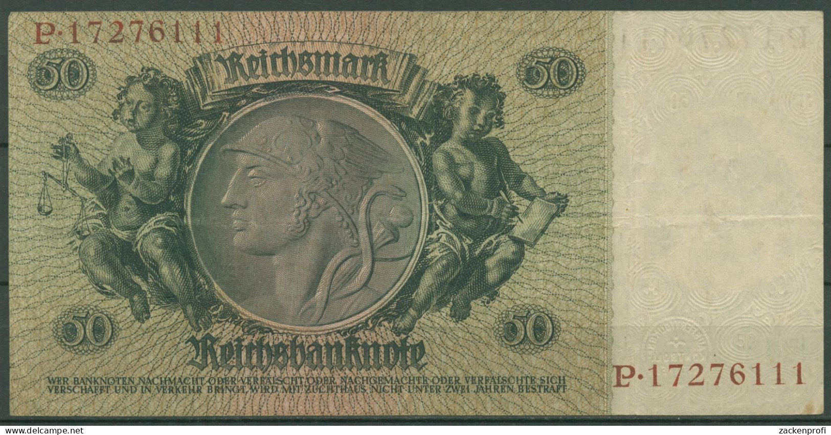 Dt. Reich 50 Reichsmark 1933 Serie F/P, Ro 175 B Gebraucht (K1014) - 50 Reichsmark