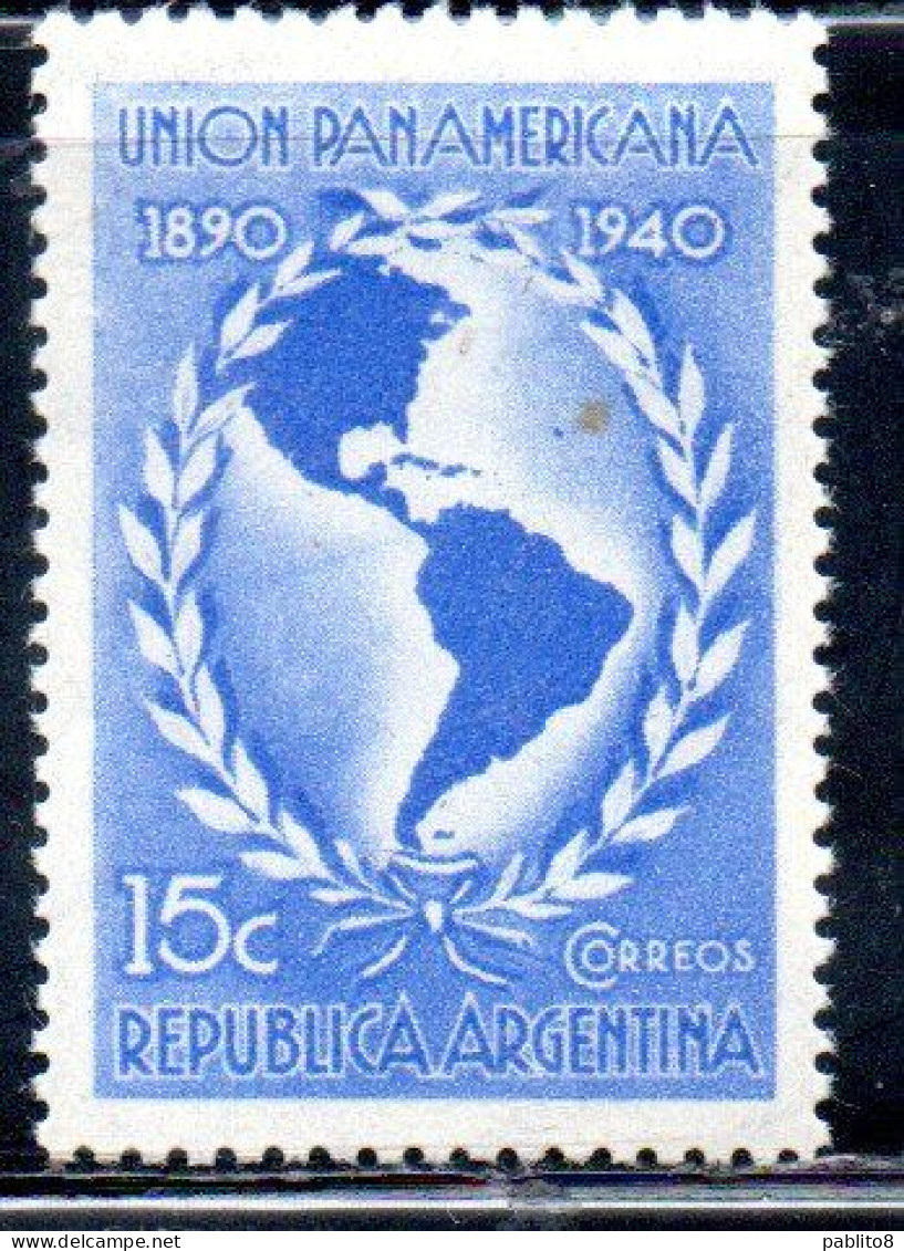 ARGENTINA 1940 PAN AMERICAN UNION MAP OF THE AMERICAS 15c MH - Ungebraucht