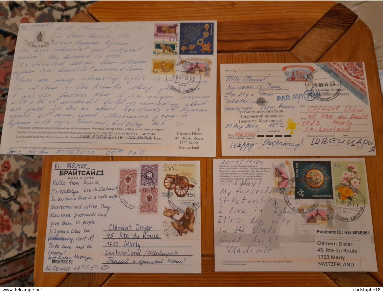 Russia 4 Postcrossing Postcards - Briefe U. Dokumente