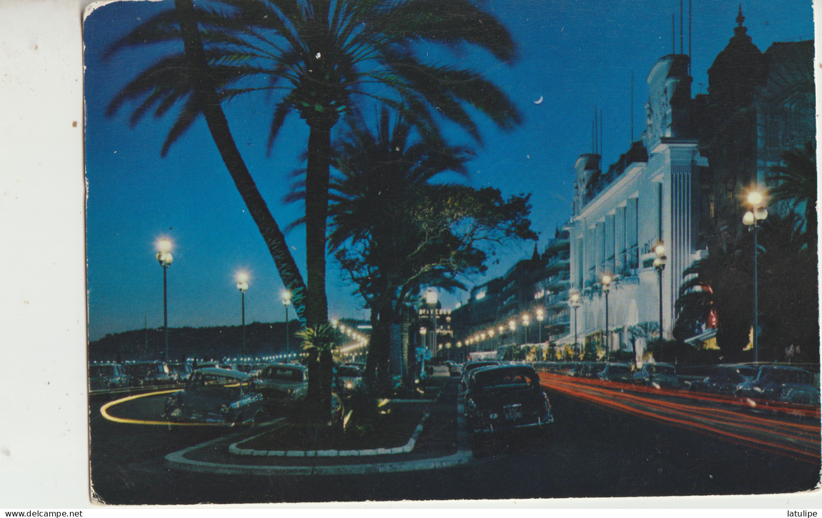 Nice  06 G F  Carte Circulée Timbrée- La Promenade Des Anglais La Nuit  Voitures - Nice By Night