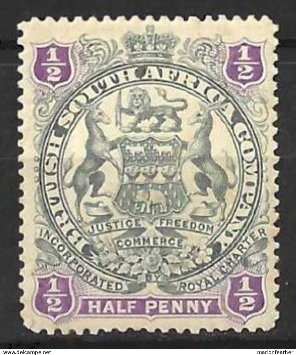 RHODESIA...QUEEN VICTORIA...(1837-01..)....." 1897.."......HALFd......SG66.......MH. - Südrhodesien (...-1964)