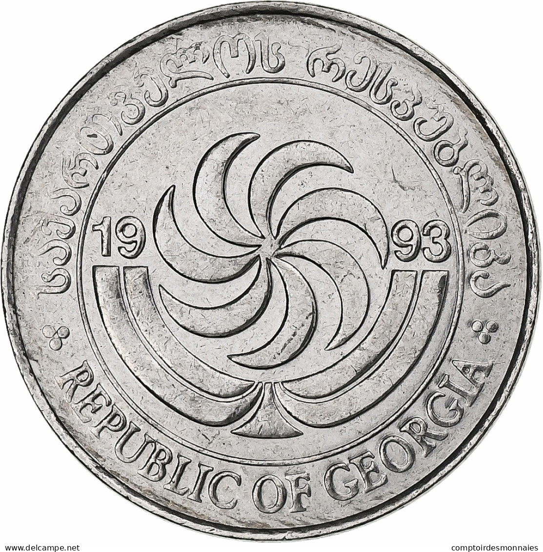 Géorgie, 10 Thetri, 1993, Acier Inoxydable, SPL, KM:79 - Georgia