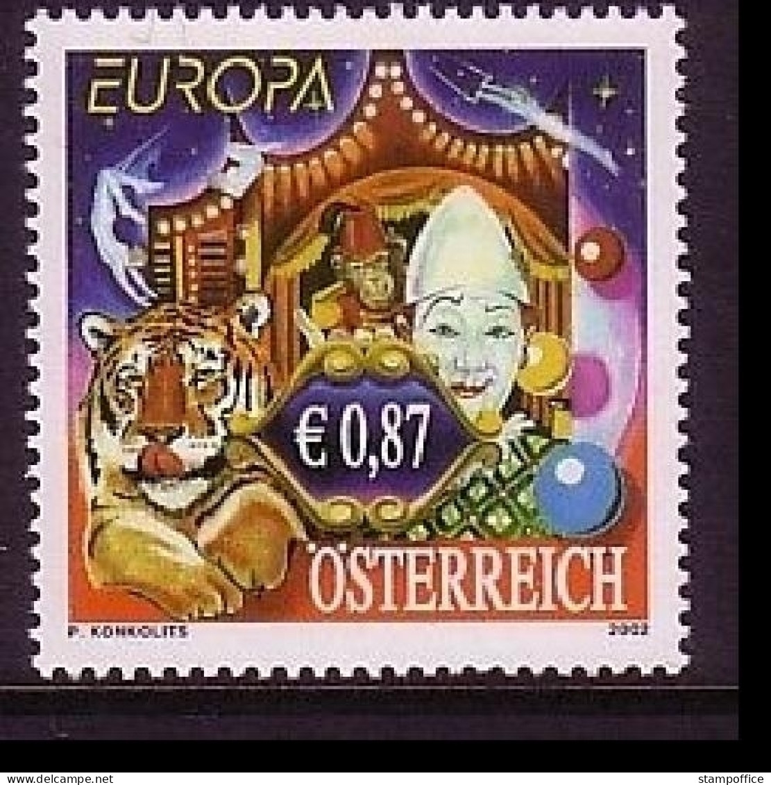 ÖSTERREICH MI-NR. 2376 POSTFRISCH(MINT) EUROPA 2002 - ZIRKUS CLOWN - 2002