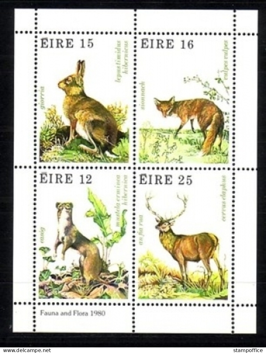 IRLAND BLOCK 3 POSTFRISCH(MINT) JAGDBARE WILDTIERE HERMELIN SCHNEEHASE ROTFUCHS ROTHIRSCH - Blocs-feuillets