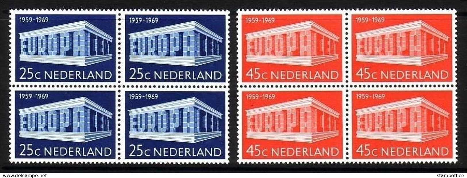 NIEDERLANDE MI-NR. 920-921 POSTFRISCH(MINT) 4er Block EUROPA 1969 EUROPA CEPT - 1969