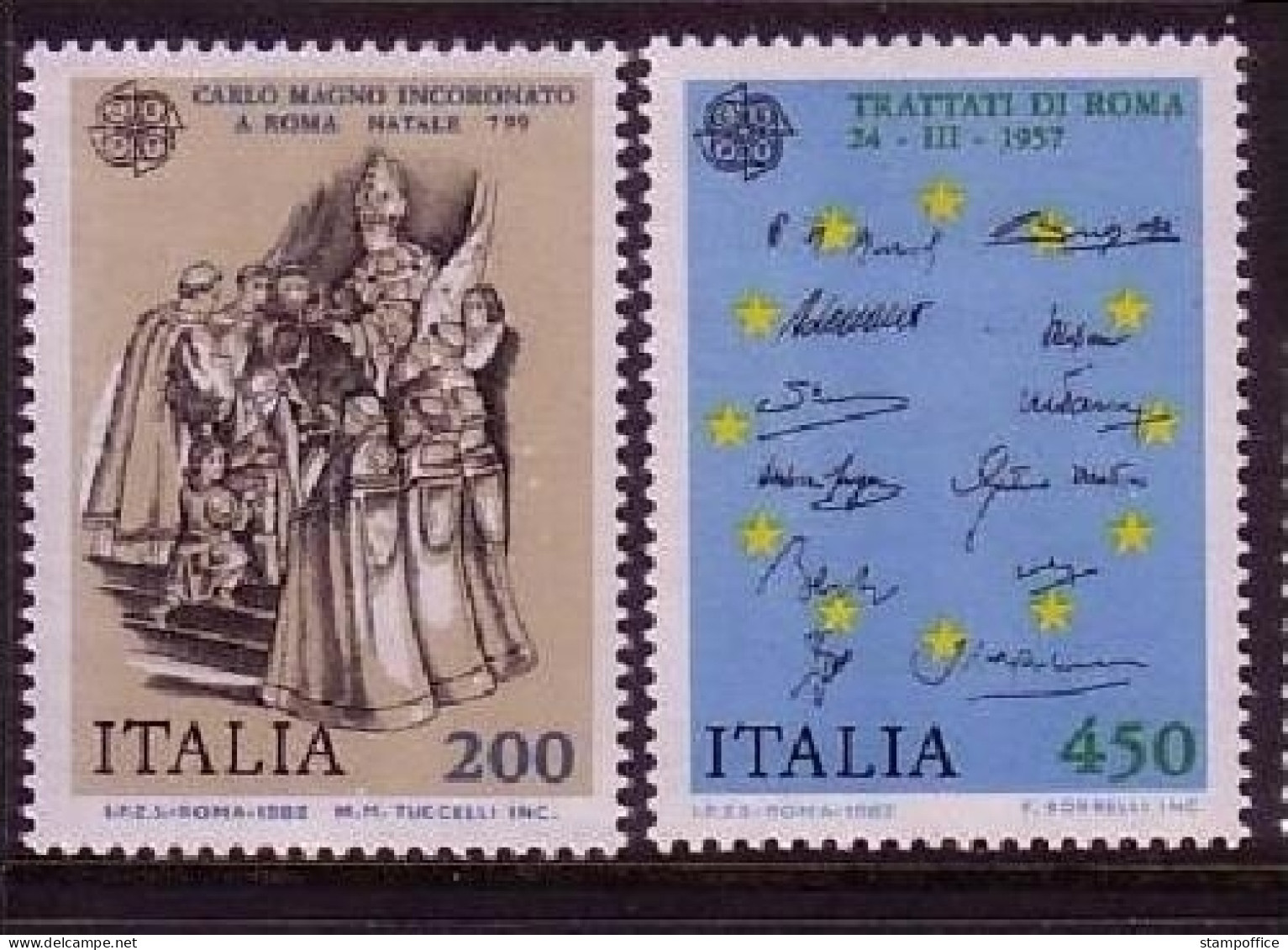 ITALIEN MI-NR. 1798-1799 POSTFRISCH(MINT) EUROPA 1982 HISTORIK KAISERKRÖNUNG KARL DER GROSSE - 1982