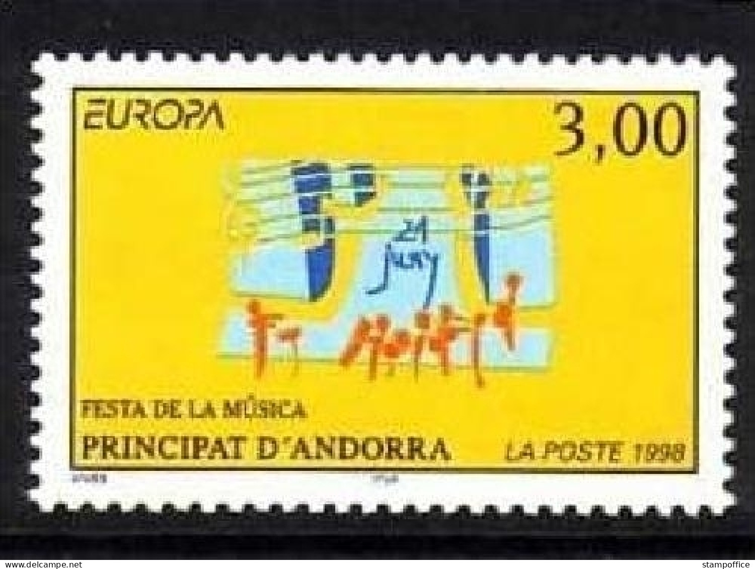 ANDORRA FRANZÖSISCH MI-NR. 525 POSTFRISCH(MINT) EUROPA 1998 - FESTE Und FEIERTAGE - 1998