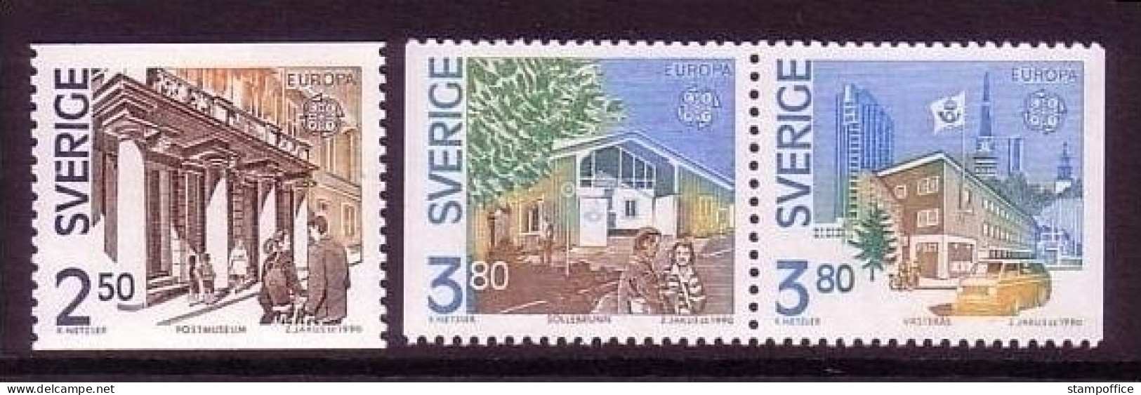 SCHWEDEN MI-NR. 1589-1591 POSTFRISCH(MINT) EUROPA 1990 POSTALISCHE EINRICHTUNGEN - 1990