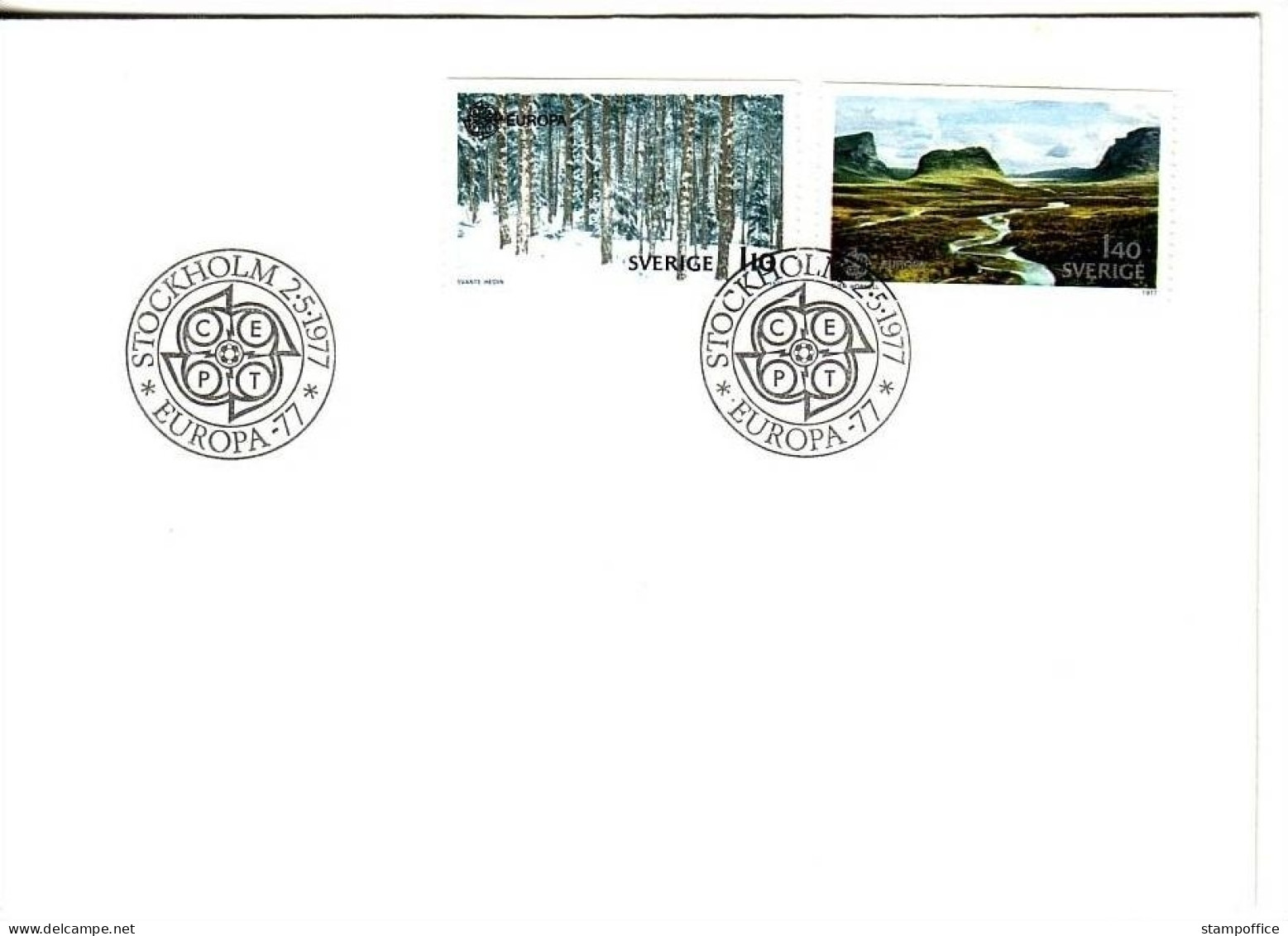 SCHWEDEN MI-NR. 989-990 FDC EUROPA 1977 - LANDSCHAFTEN WALD - 1977