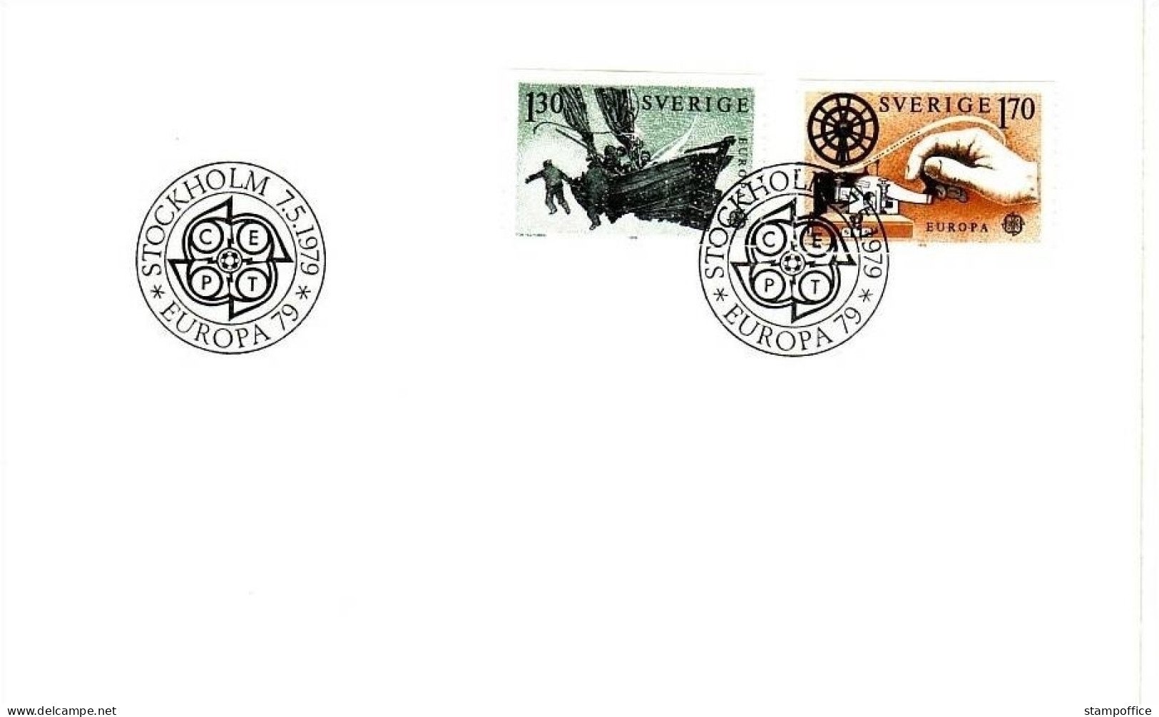 SCHWEDEN MI-NR. 1058-1059 FDC EUROPA 1979 POST- UND FERNMELDEWESEN - 1979