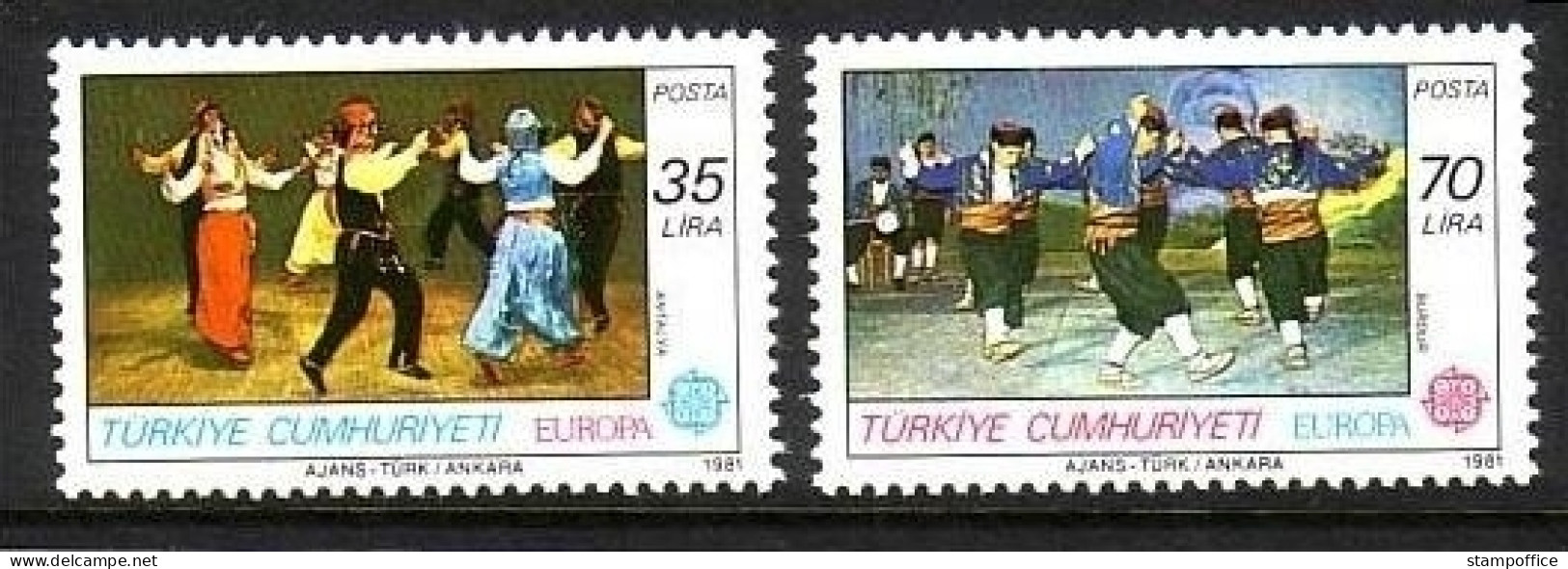 TÜRKEI MI-NR. 2546-2547 POSTFRISCH(MINT) EUROPA 1981 FOLKLORE - 1981