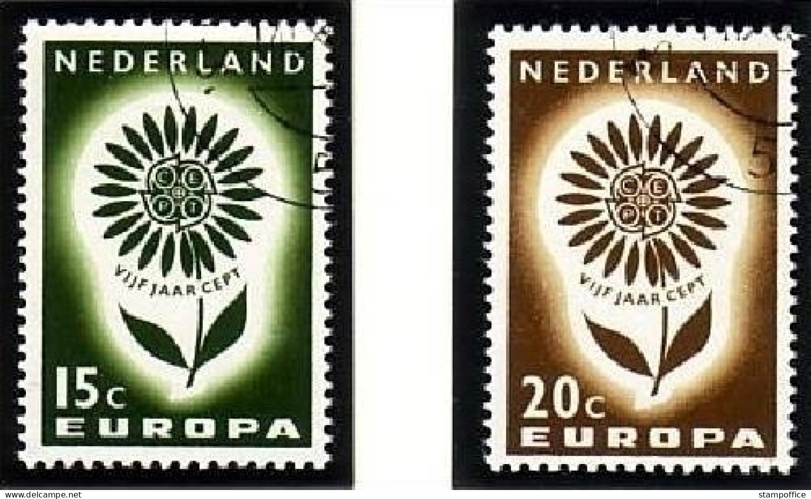 NIEDERLANDE MI-NR. 827-828 GESTEMPELT(USED) EUROPA 1964 STILISIERTE BLUME - 1964