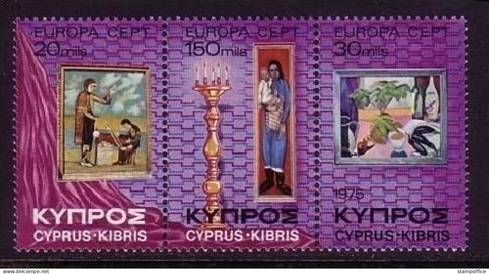 ZYPERN MI-NR. 426-428 POSTFRISCH(MINT) EUROPA 1975 GEMÄLDE - 1975