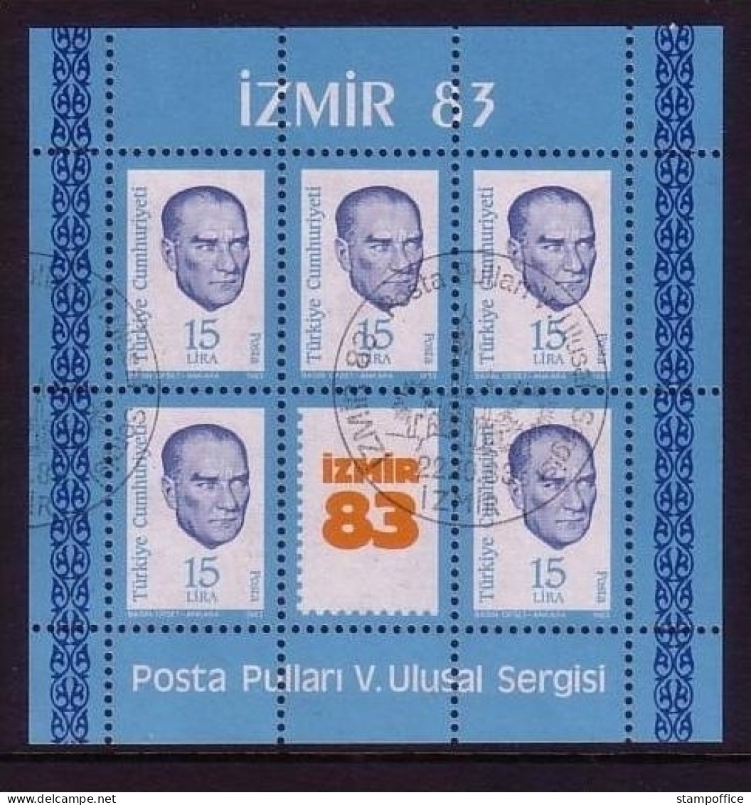 TÜRKEI BLOCK 23 O NATIONALE BRIEFMARKENAUSSTELLUNG IZMIR'83 - Gebraucht