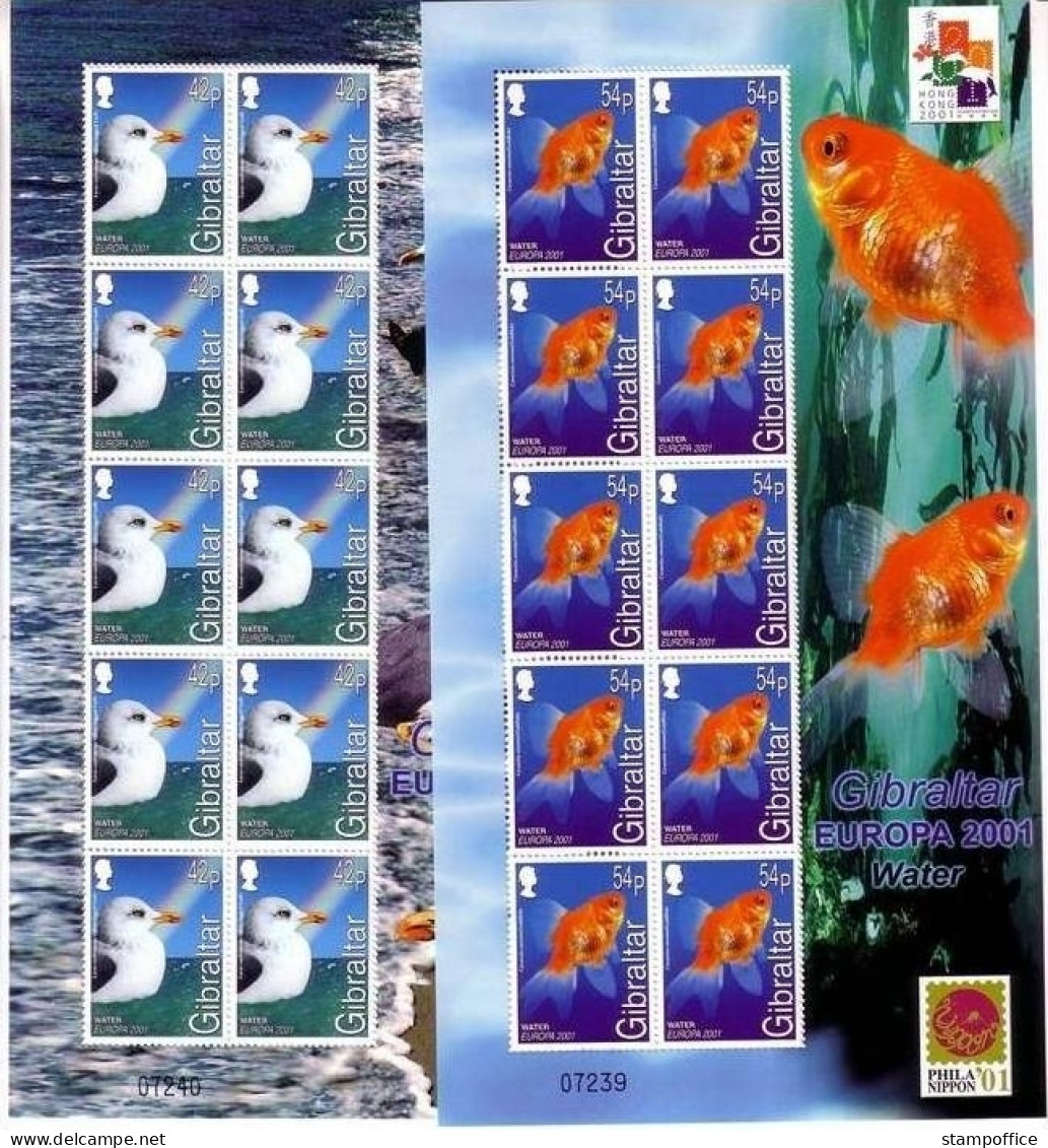 GIBRALTAR MI-NR. 962-965 KLEINBOGENSATZ POSTFRISCH(MINT) EUROPA 2001 WASSER SEEPFERDCHEN MÖWE - 2001