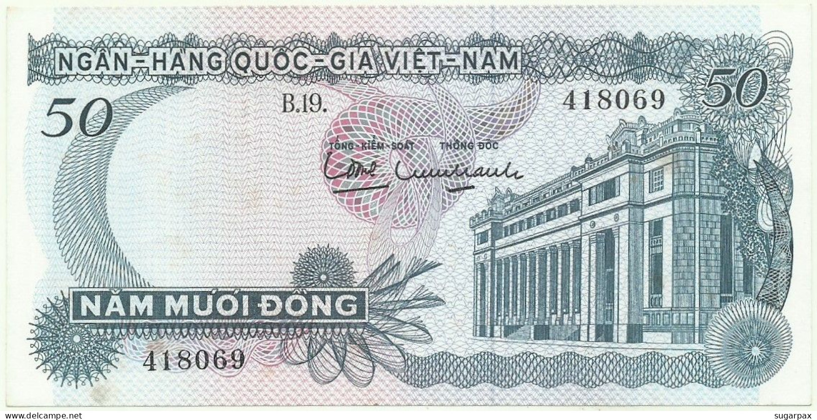 SOUTH VIET NAM - 50 DONG - ND ( 1969 ) - P 25 - Unc. - SÉRIE B.19. - VIETNAM - Vietnam