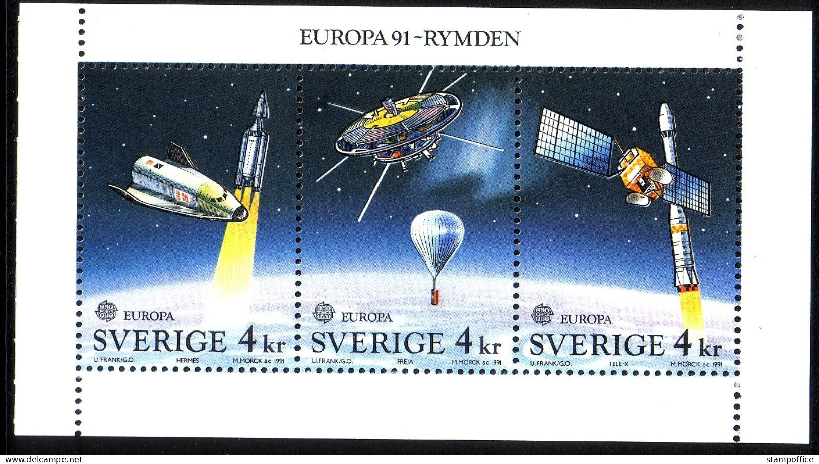 SCHWEDEN MI-NR. H-BLATT 186 D POSTFRISCH(MINT) EUROPA 1991 EUROPÄISCHE WELTRAUMFAHRT SATELLIT - 1991