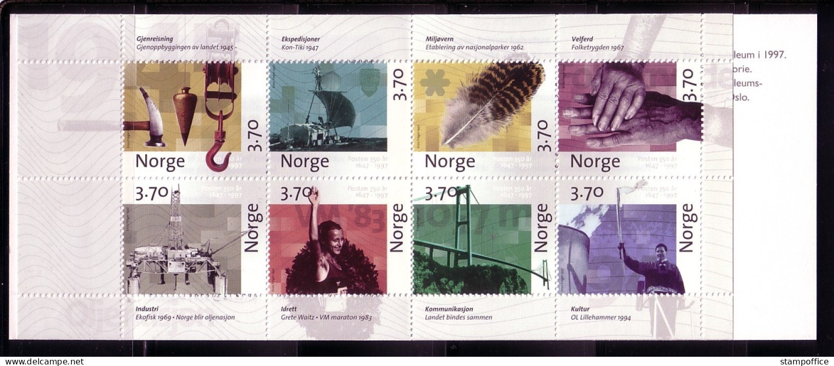 NORWEGEN MH 31 POSTFRISCH(MINT) 350 JAHRE NORWEGISCHE POST 1997 - Carnets