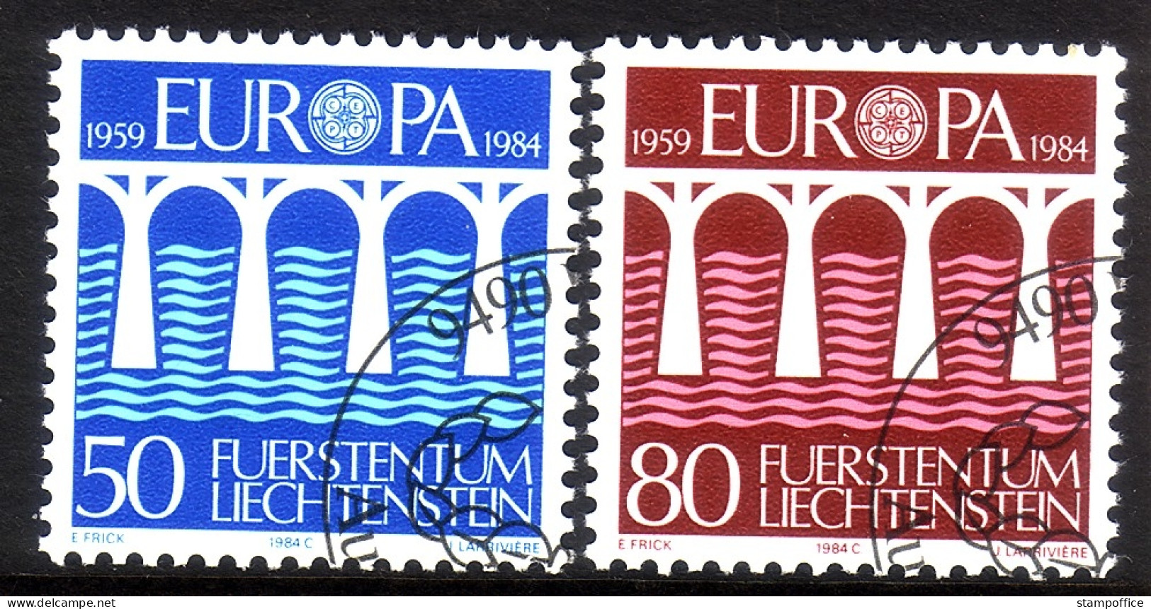 LIECHTENSTEIN MI-NR. 837-838 GESTEMPELT(USED) EUROPA 1984 BRÜCKE - 1984