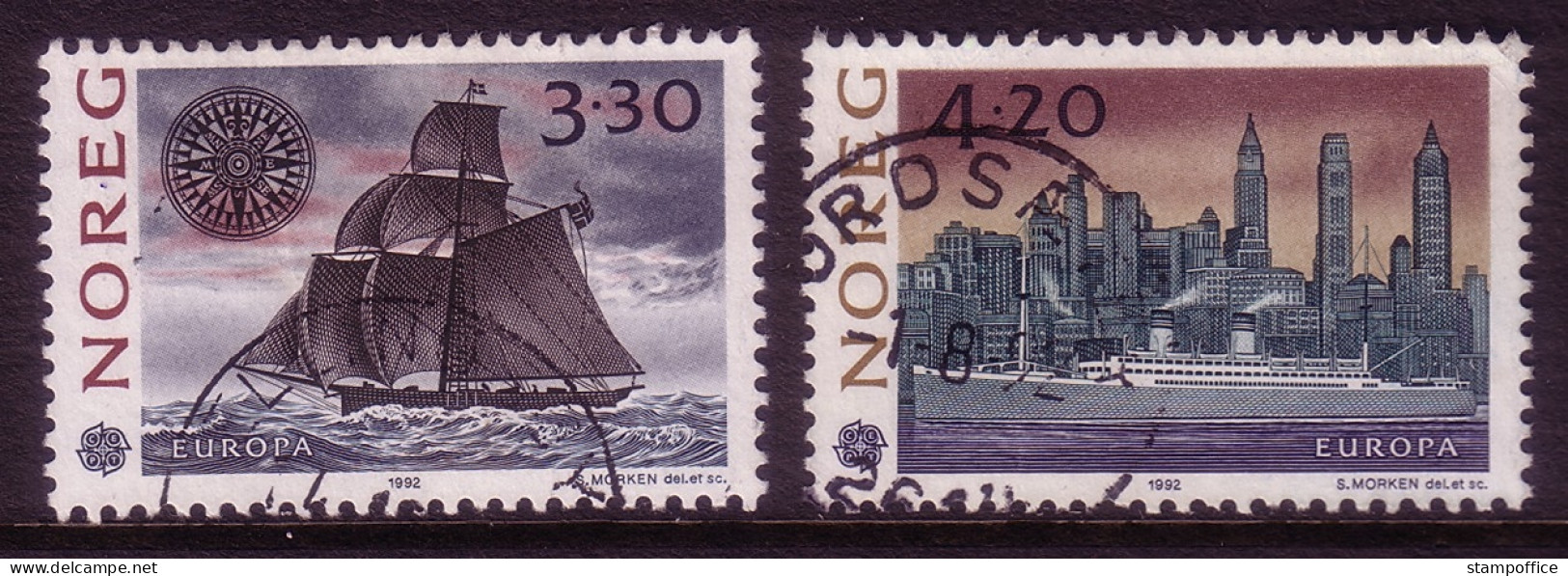 NORWEGEN MI-NR. 1096-1097 O EUROPA 1992 - ENTDECKUNG AMERIKAS - COLUMBUS SCHIFFE - 1992