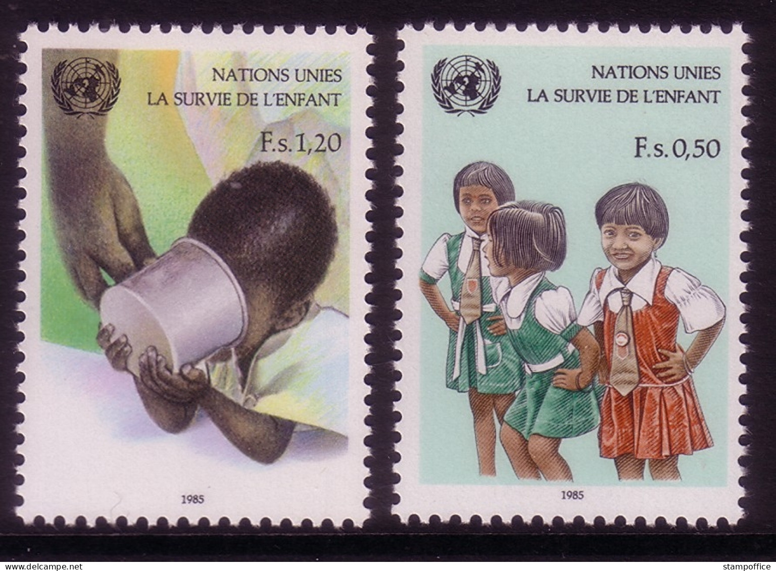 UNO GENF MI-NR. 135-136 POSTFRISCH(MINT) UNICEF-KAMPAGNE GEGEN KINDERSTERBLICHKEIT - UNICEF