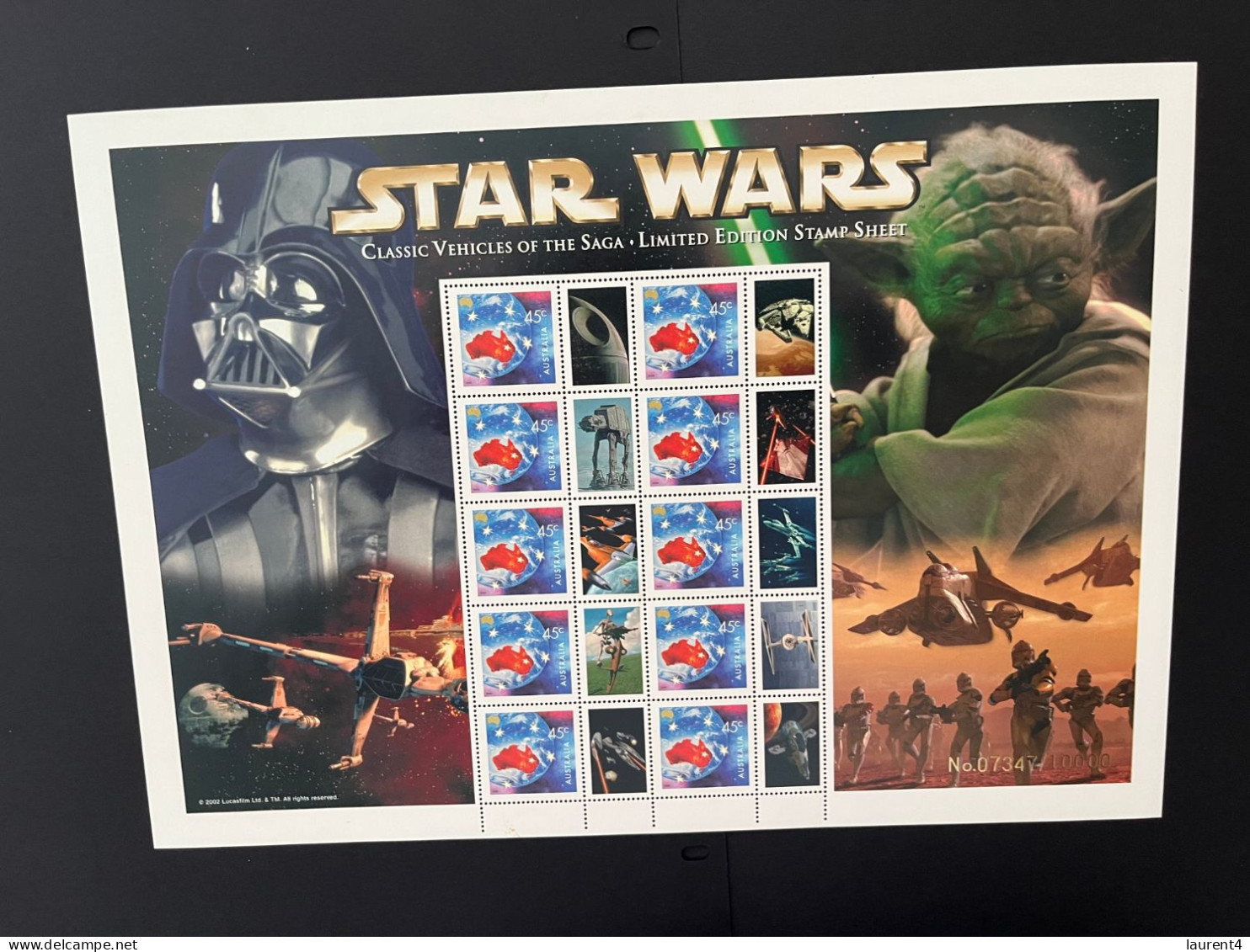 31-3-2024 (large) Australia -  Star Wars - SAGA Vehicles (large) Sheetlet 10 Mint Personalised Stamp - Hojas Bloque