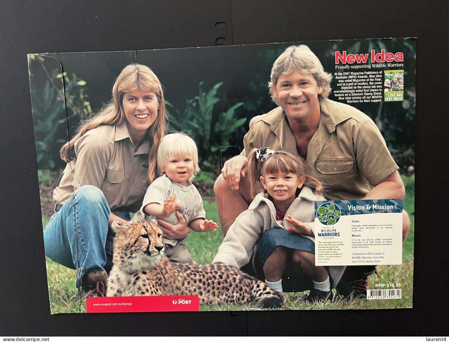 31-3-2024 (large) Australia -  Special Tribute To Steve Irwin (large In Pack) Sheetlet 10 Mint Personalised Stamp - Presentation Packs