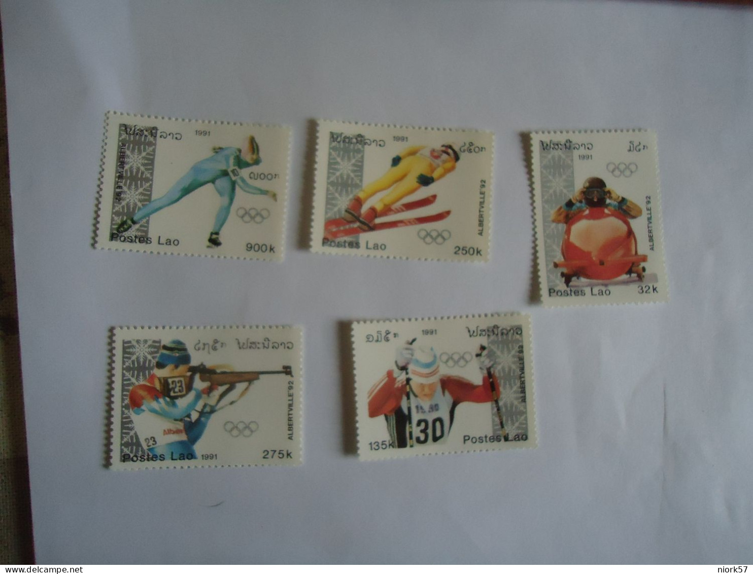 LAOS  MNH  STAMPS   SET  5  OLYMPIC  GAMES  ALBERTVILLE 1992 - Winter 1992: Albertville