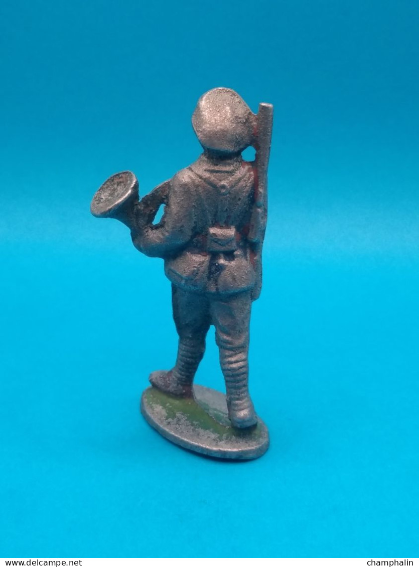 Figurine Aluminium Soldat Quiralu Français Chasseur Alpin Cor De Chasse - Armée Militaire Guerre - Quiralu