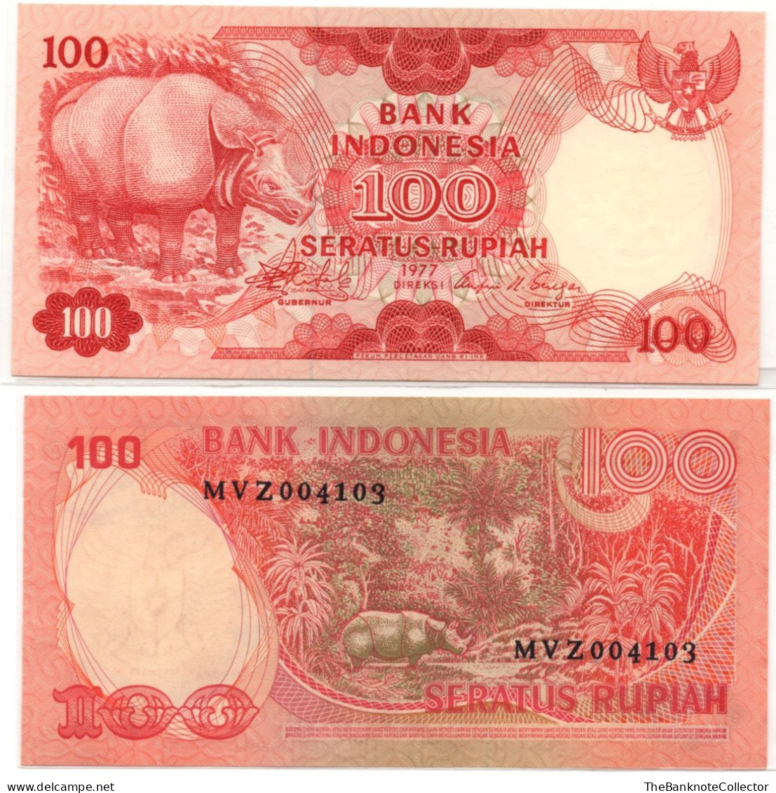 Indonesia 100 Rupiah 1977 P-116 UNC Foxed Watermark - Indonesië