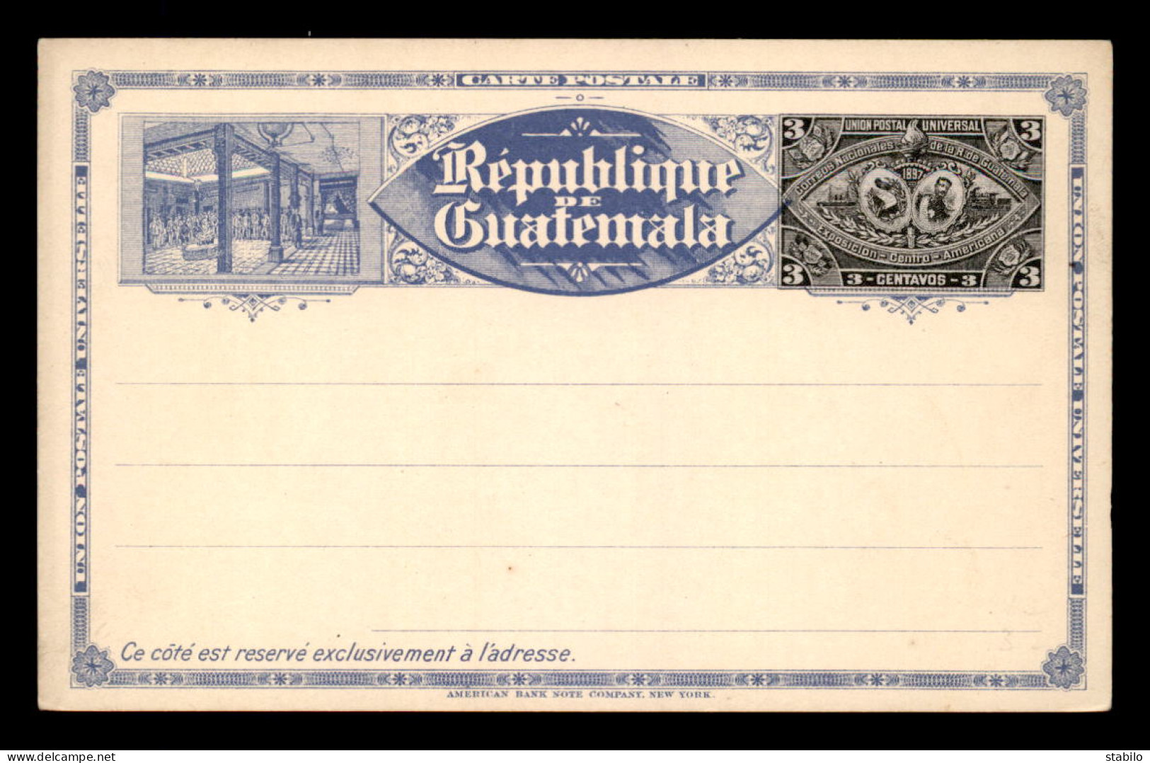 GUATEMALA - CARTE POSTALE - ENTIER 3 CENTAVOS - Guatemala