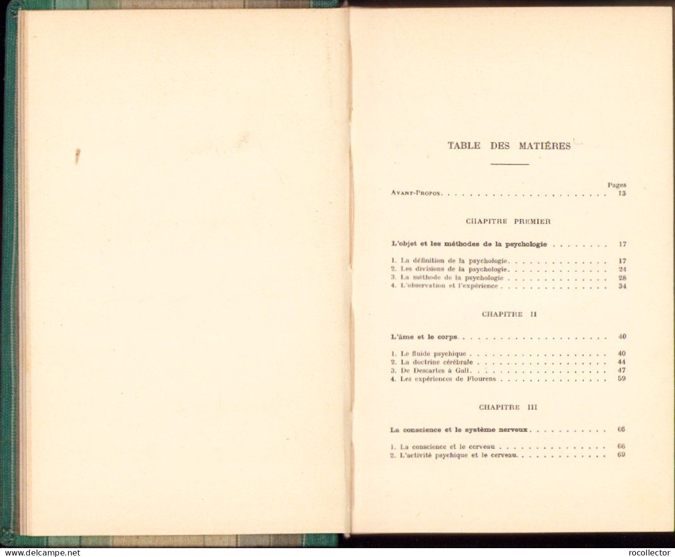 Introduction A La Psychologie. L’instinct Et L’emotion Par J. Larguier Des Bancels, 1934, Paris C3493 - Alte Bücher