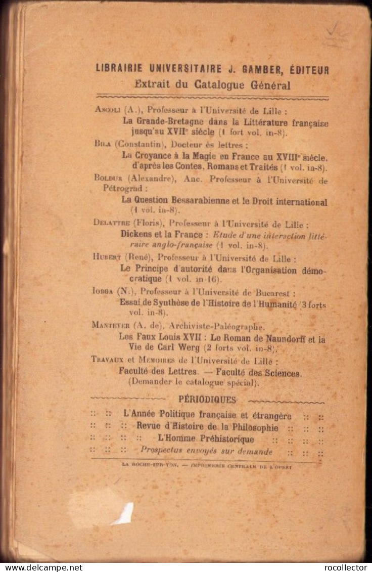 La Critique Francaise A La Fin Du XIXe Siecle Par Alexandre Belis 1926 C3487 - Alte Bücher