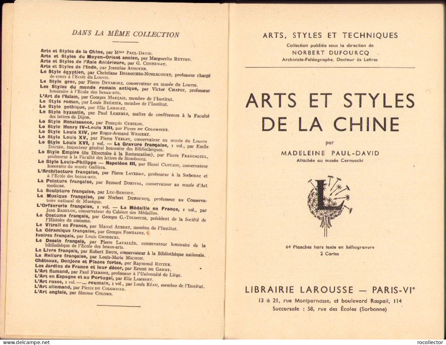 Arts Et Styles De La Chine Par Madeleine Paul-David C3454 - Old Books
