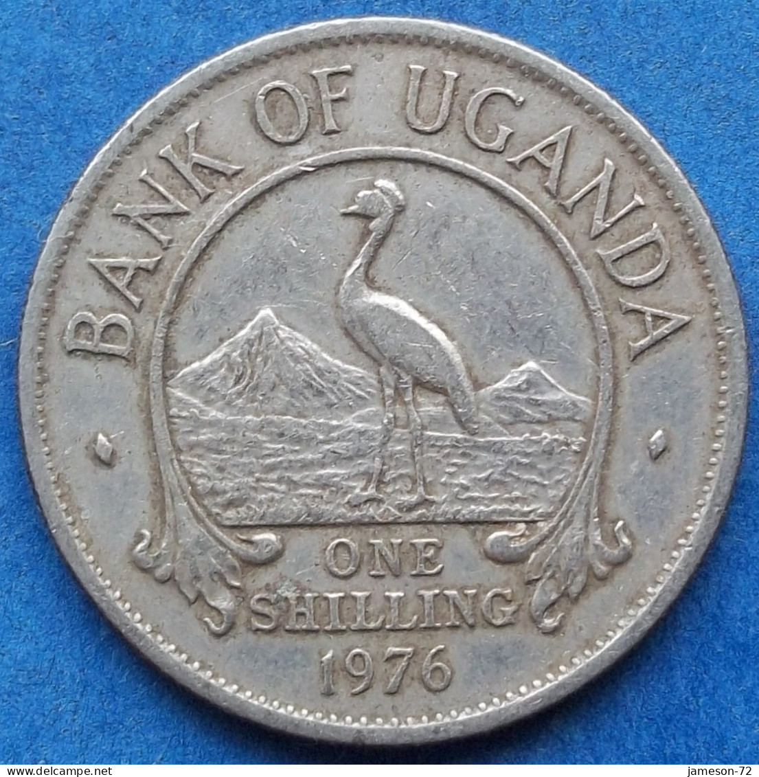 UGANDA - 1 Shilling 1976 "East African Crowned Crane" KM# 5 Republic (1962) - Edelweiss Coins - Uganda