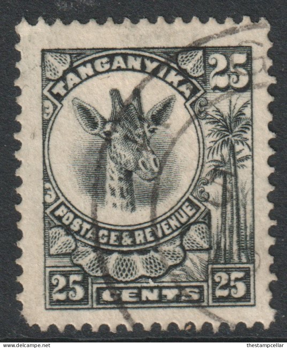 Tanganyika Scott 16 - SG78, 1922 Giraffe 25c Used - Tanganyika (...-1932)