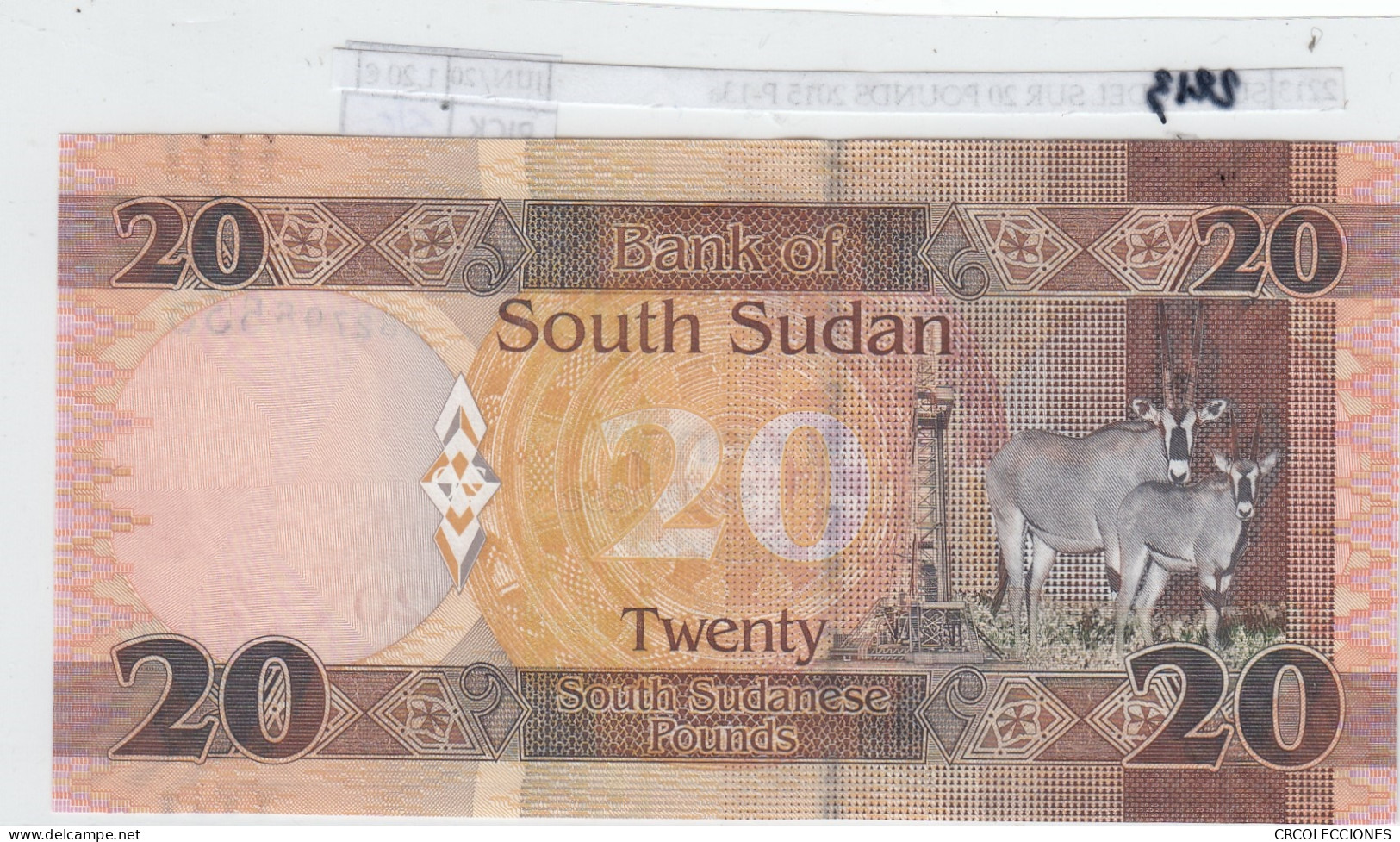 BILLETE SUDAN DEL SUR 20 POUNDS 2015 P-13a SIN CIRCULAR - Autres - Afrique