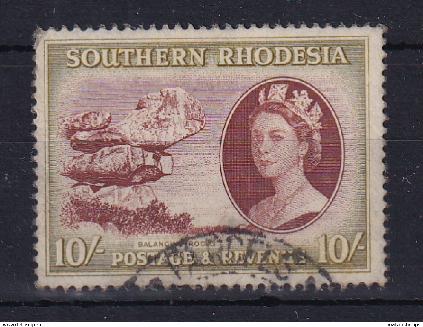 Southern Rhodesia: 1953   QE II - Pictorial   SG90     10/-    Used  - Rhodesia Del Sud (...-1964)